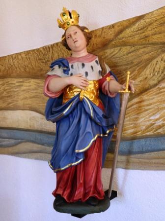 Figur der Heiligen Katharina in der Wendelinuskapelle